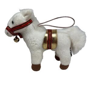 Aurora Plush White Horse Pony Ornament Collectible Christmas